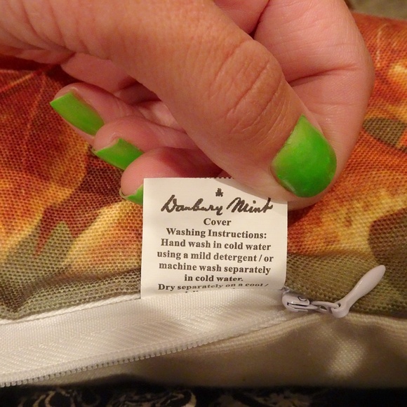 Danbury Mint Millette Wild Wings Blue Jay Bird Fall Decorative Accent Pillow - Picture 2 of 6